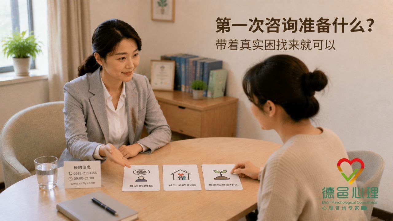 初次心理咨询怎样准备？困扰、影响与期待三张卡