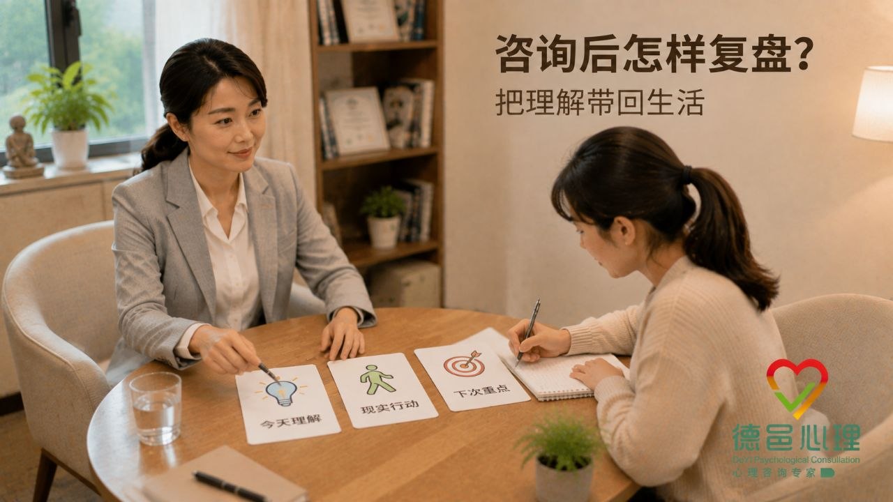 每次心理咨询后怎样做简单复盘？用三张卡连接理解与行动